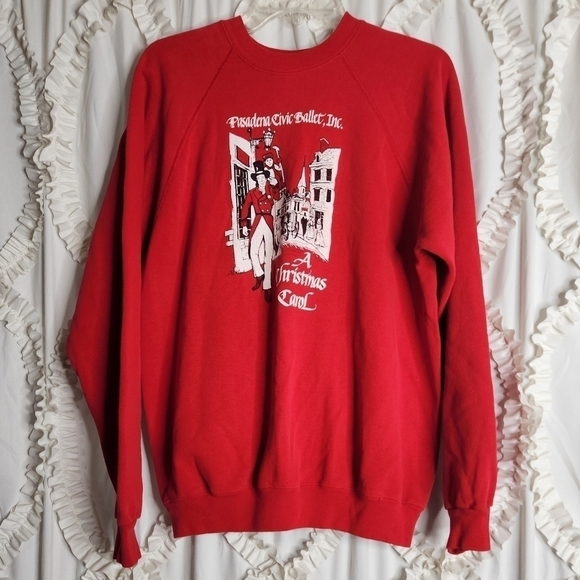 Vintage Sweaters - Vintage Red A Christmas Carol Ballet Sweater XL